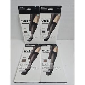 NEW VTG Tru-fit knee highs Spandex Comfort control 8 pairs Various Colors 5-10